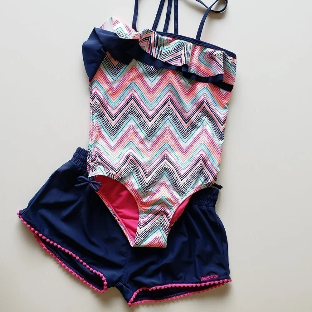 Limited Too Bathing Suit And Shorts Set - Size M 10/12